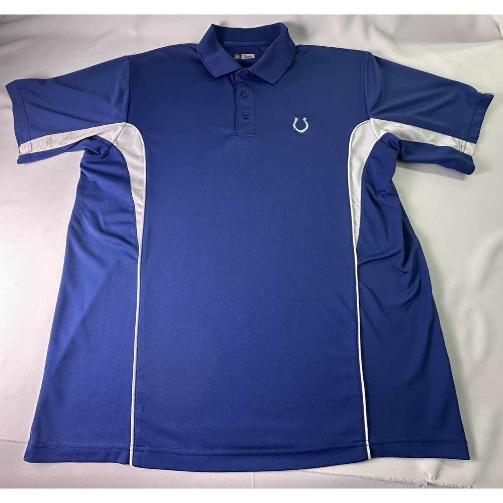 Indianapolis Colts Polo Shirt Men's XL Blue NFL Team Apparel Short Sleeve